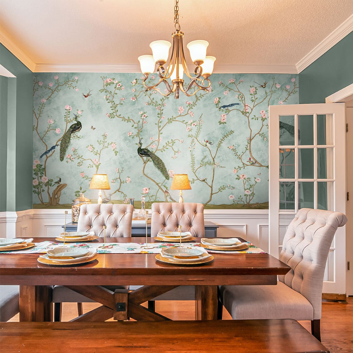 Luxury wallpaper installation example